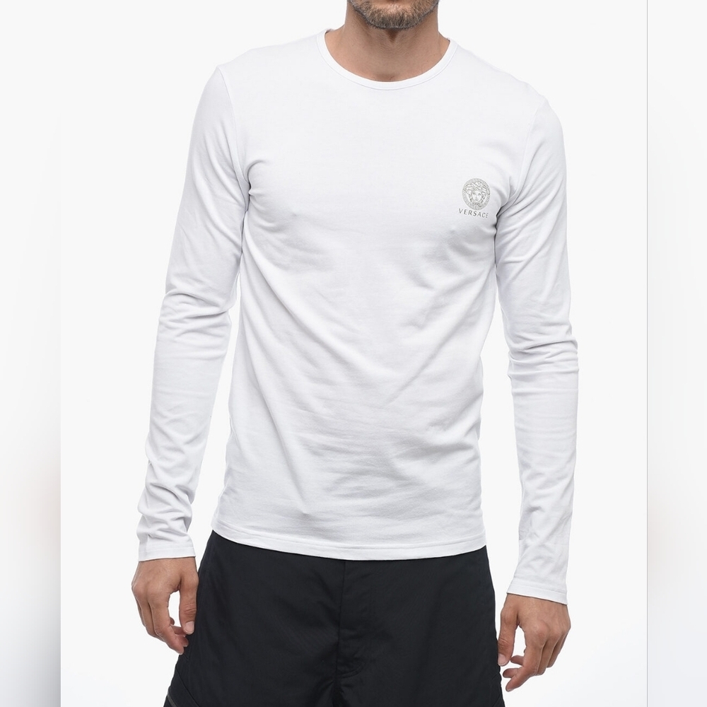Versace Logo Long Sleeve Shirt White Unisex BRAND NEW Different Sizes Available